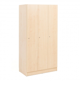 Drevená šatňová skriňa CRUISE, 3 dvere, 3 sekcie, breza
