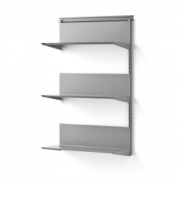 Nástenný regál SHAPE, prídavná sekcia, 1237x805x300 mm, šedý