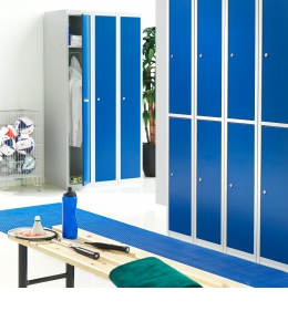 Šatňová skrinka COACH, 1 sekcia, 1 dvere, 1800x300x500 mm, modré dvere